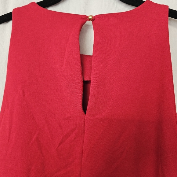 Banana Republic Red Ponte Ruffle Dress, Sz 6 - Picture 5 of 6